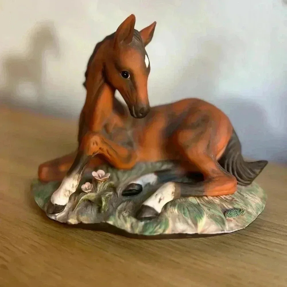 Vintage HOMCO Masterpiece Porcelain Foal Figurine | 1982 Horse Colt | 4”